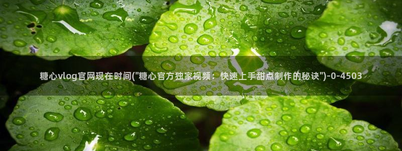 糖心vlog视频在线：糖心vlog官网现在时间(\